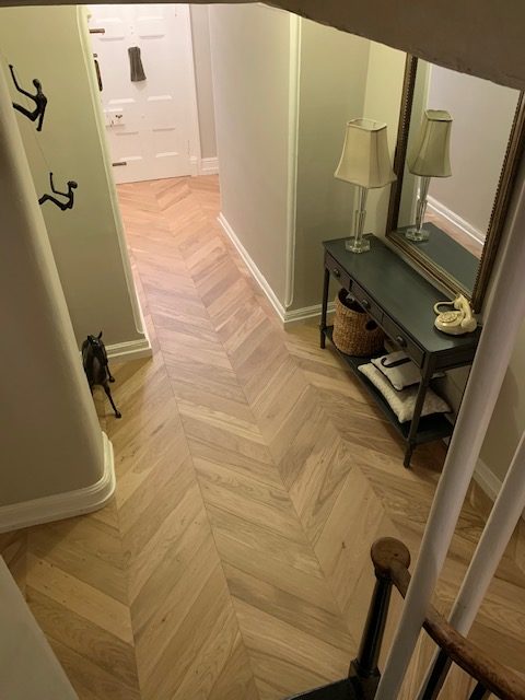 Oak Chevron Hallway Living Floors, How To Lay Laminate Wood Flooring In A Hallway